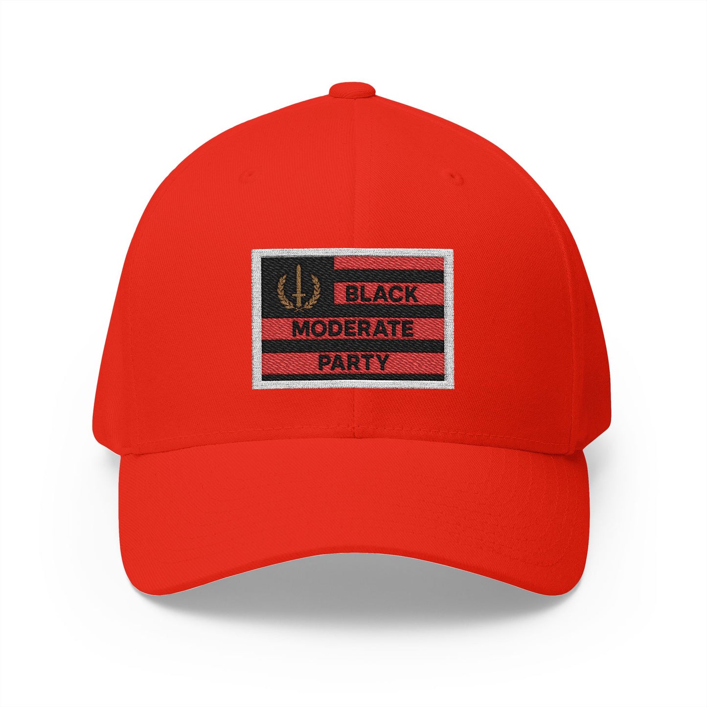 Embroidered Cap with Black Moderate Party Flag